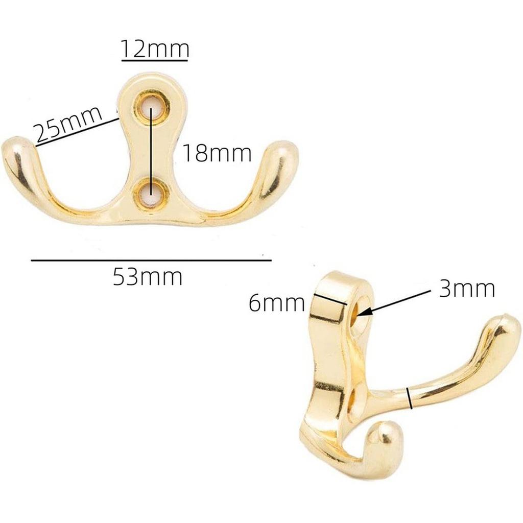 Wand-Garderobenhaken, Wandmontierter 2-Loch Handtuchhalter für Mäntel, Hüte, Kleidung, Aufbewahrungshaken für Zuhause, Wandhaken, Handtuchhalter für Beschläge