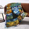 Vincent Van Gogh Art Collage Blanket Soft Flannel Throw Blanket For Bedroom Living Room Perfect Gift For Napping Home Decor