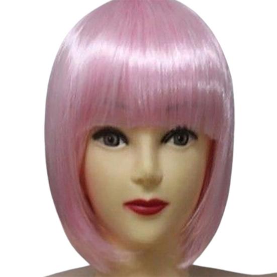 

Женский парик со стрижкой каре, из искусственных волос розовый
