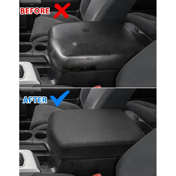 Center Console Cover For Toyota Tundra Accessories 2007-2013 & Toyota Sequoia 2008-, Vinyl Leather Car Armrest Protector, Anti-Scratch, Black