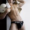 ORLVS Men's Low-Rise Breathable Cotton Thong, Double Thong Design, OR131