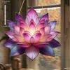 1 Stück Acryl 2D Lotus Sonnenfänger Fensteraufhängung Innen - 2D Flaches Acryl-Ornament, Vier Jahreszeiten Dekoration, Neuartiges Heimdekor, Perfekt Langlebig