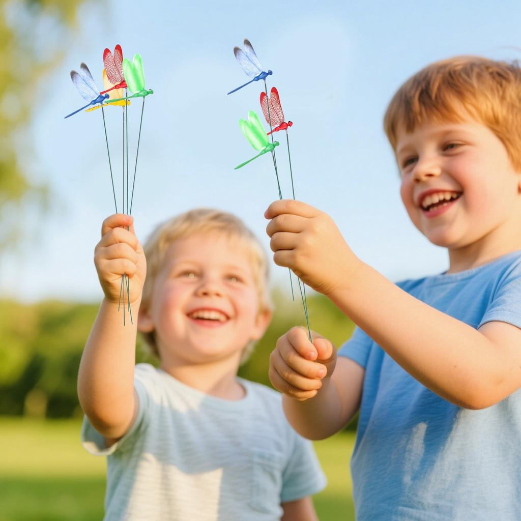 Insect Simulation Poles, 3d Garden Decorations, Insect-repellent Garden Decorations, Courtyard Decorations (12 Pieces/set)