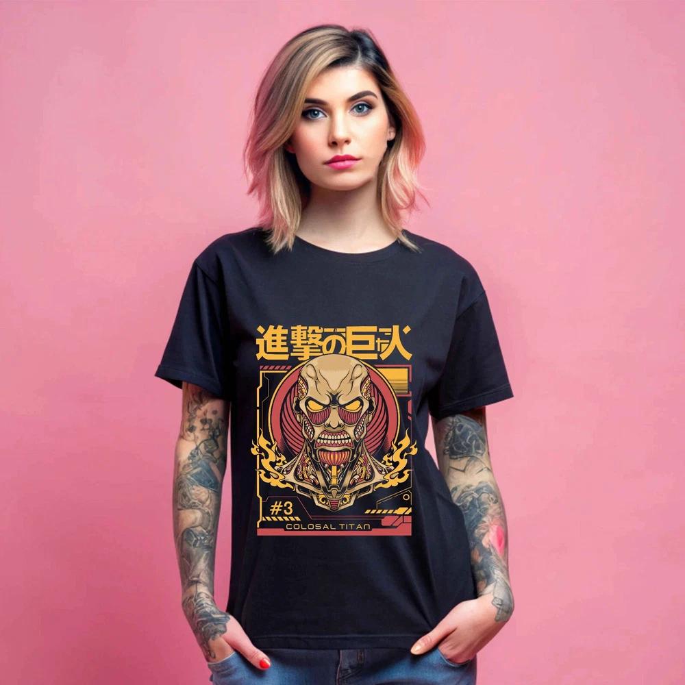Anime Attack On Titan Mikasa Shingeki No Kyojin Anime AOT Black T Shirt S