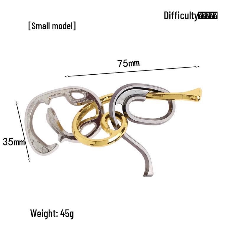Intelligence Puzzle Zinc Alloy Disentanglement Rings - Unlock Nine Linked Rings Kongming Luban Lock Educational Toy