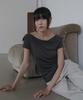 Linte Tie Reversible Short Sleeve Tee Dark Gray