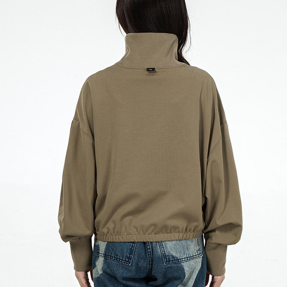 Puma Infuse Solid Color Sports High Collar Pullover Sweatshirt Women Tops Green 531926-43