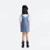 little MO&Co. Girls' Rhinestone Denim Suspender Dress