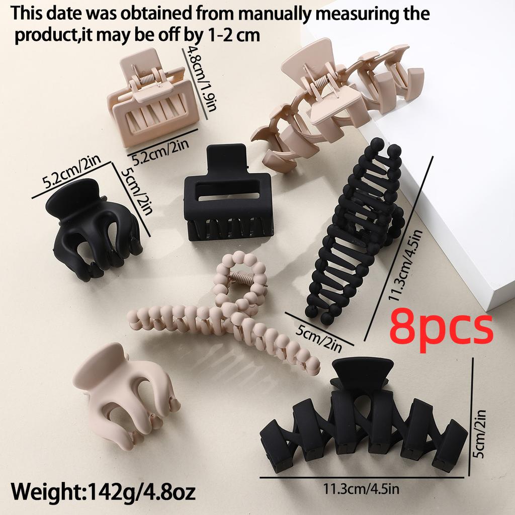 10PCS Black Coffee Large Hair Claws Elegant Acrylic Hair Clip Hairpins Barrette Crab Claw Clips Headwear For Women Girls Hair Accessories