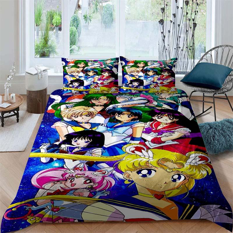

Anime/cartoon Style Tsukino Usagi Three-piece Luxury Bedding Set, Including Large and King Sizes, Perfect As A Holiday Gift.01 135x200cm