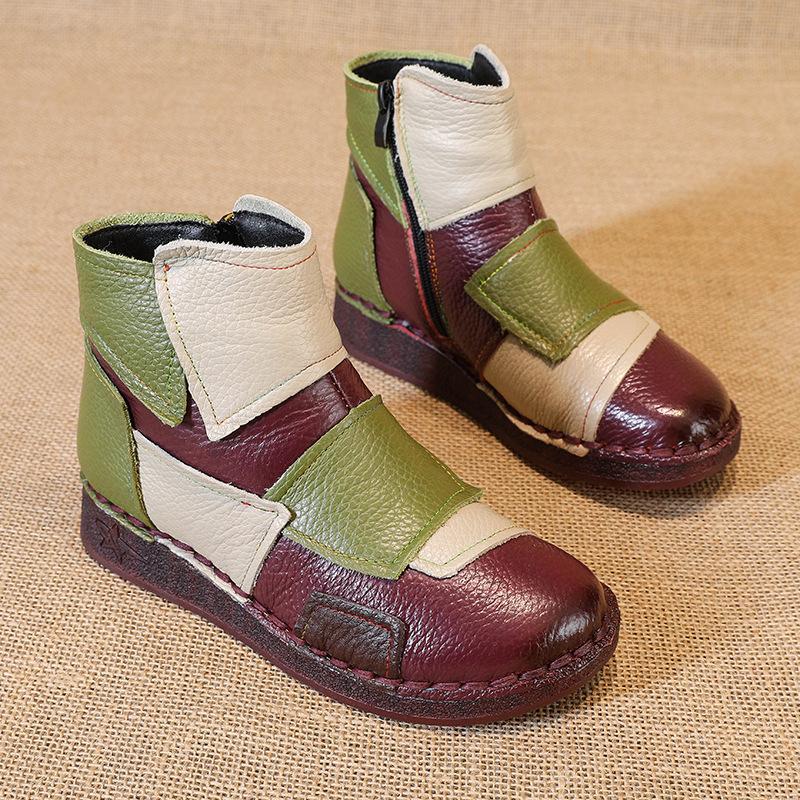 

Зимние ботинки на толстой платформе для женщин, теплые полусапожки с подкладкой из искусственного меха и боковой молнией, женские кожаные нескользящие короткие ботинки для ходьбы 41