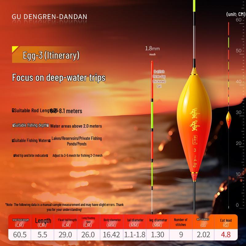 Windproof, Wave-Resistant Crystal Tail Fishing Float for Grass and Crucian Carp - Anti-Drift Design