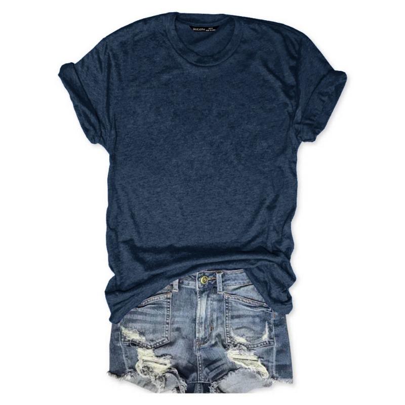 YYFS Dámská móda Ležérní Léto Jaro Jednobarevné halenky a košile s krátkým rukávem a výstřihem do O