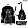 Favored Distinctive Metal Family Anime 3D Design 3pcs/Set Learner Bags Everyday Laptop Everyday Backpack Sling Carry Tote Pencil Pouch