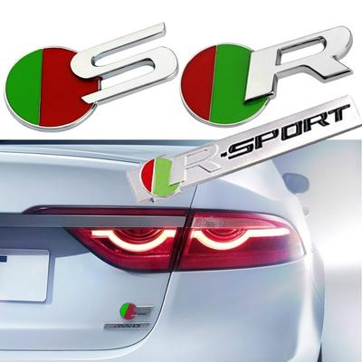 3D Metal Car Body Trunk S R R-SPORT Logo Insignia Trim Decor Sticker For Jag+uar F-PACE XJ E-PACE   F-TYPE Car Tuning