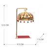 Metal Umbrella Chhatra with Hanging Crystals for God Idol, Car Dashboard/Office Desk/Table/Home Decor Showpiece,