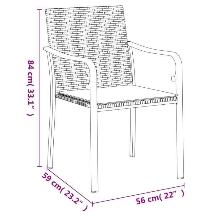 VidaXL Ensemble à manger de jardin 7 pcs coussins résine tressée acier, ensemble à manger, ensemble à manger d'extérieur, 3186948