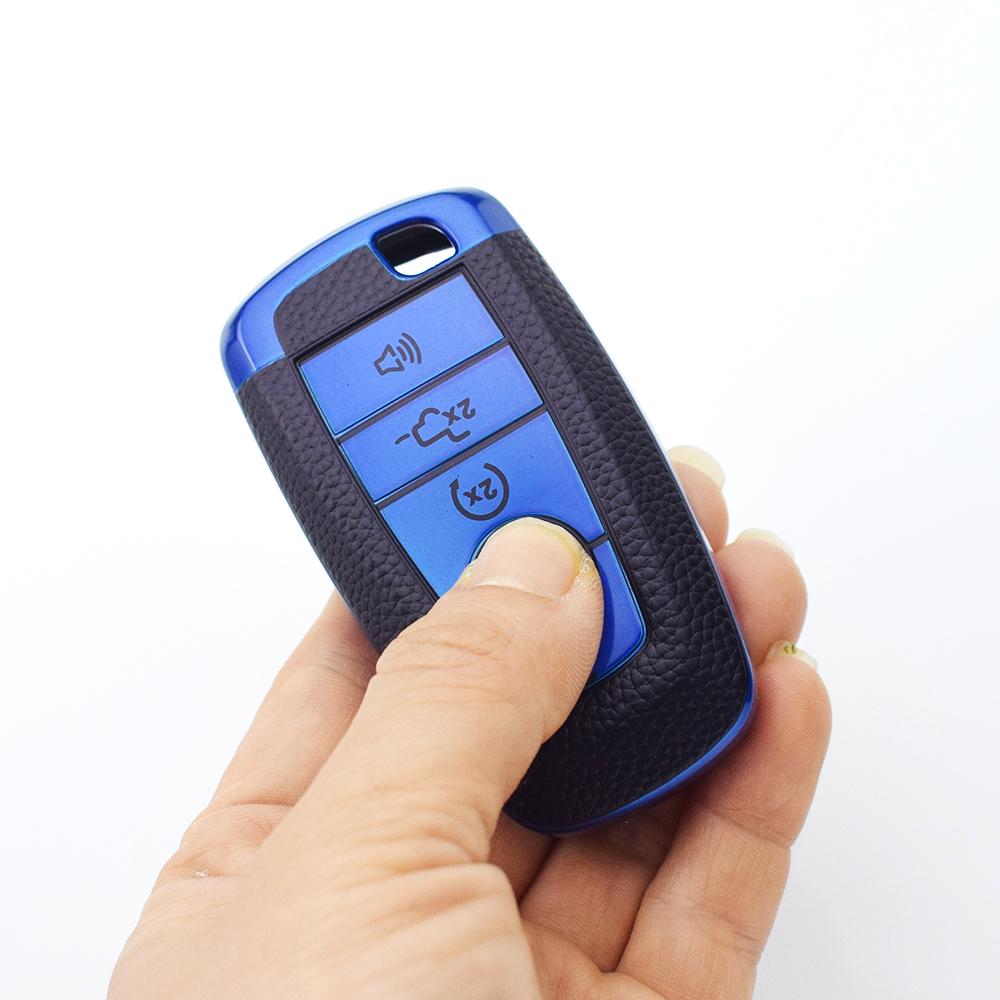 Car Key Case Cover TPU Leather for Ford Edge Fusion Mustang Explorer S-MAX Ranger Lincoln Mondeo F150 F250 F350 5 Buttons