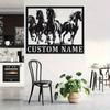 Custom Name Metal Sign Horse Silhouette Rustic Fairy Tale Theme Hot Sale Home Garden Kitchen Dining Decor