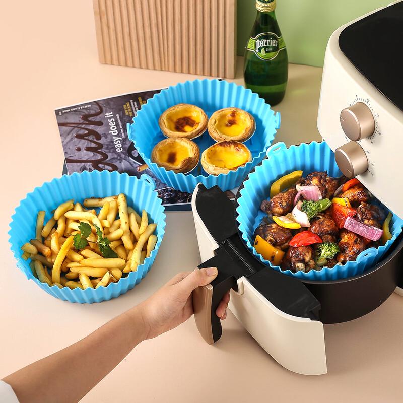 Coș rotund din silicon pentru friteuză cu aer