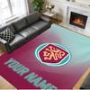 Crystal Velvet Rug Custom Name Text, Soft Non Slip Floor Mat Home DecorBurnley Football