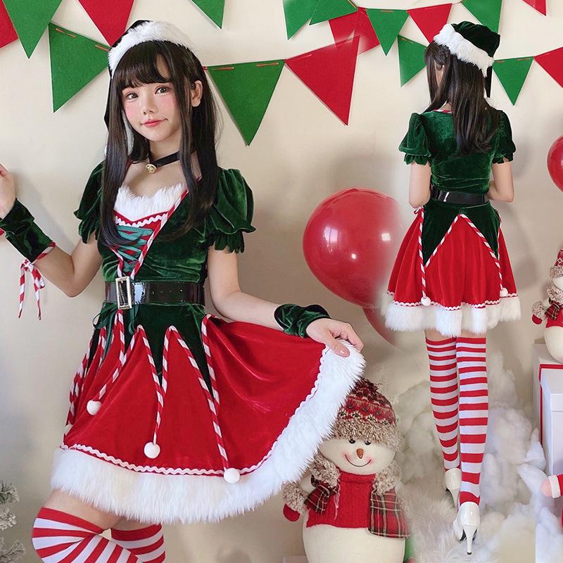 Christmas Costume Adult Female Christmas Tree Cosplay Costume Funny Dress Up Santa Claus Christmas Dress