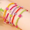 5 Stück Bunte Boho Handgemachte Blumenperlen Fußkettchen für Damen Mädchen Mehrschichtiges Knöchelarmband Kette Fußschmuck Geschenke