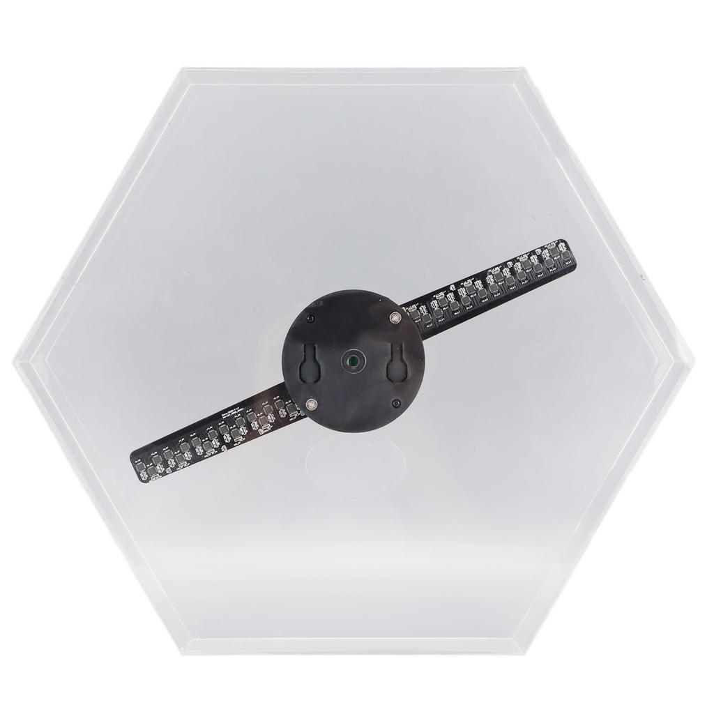 Holographic Advertising Machine 3D Naked Eye LED Fan with Hexagonal Protective Cover for Store