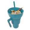 Snack And Drink Cup with Straw Lightweight Stadium Tumbler Portable Reusable Snack Tumbler Bowl for Family Gatherings Picnics