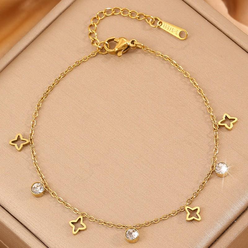 Korean Fashion Titanium Steel Diamond Inlaid Women's Luxury Bracelet