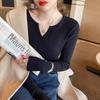 Autumn and Winter New Slim-fit V-neck Long-sleeved Knitted Sweater Autumn Foreign-style Sweater Women's Sweater
