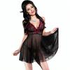 CHILIROSE - CR 4214 BABYDOLL ROSE & NOIR L/XL -