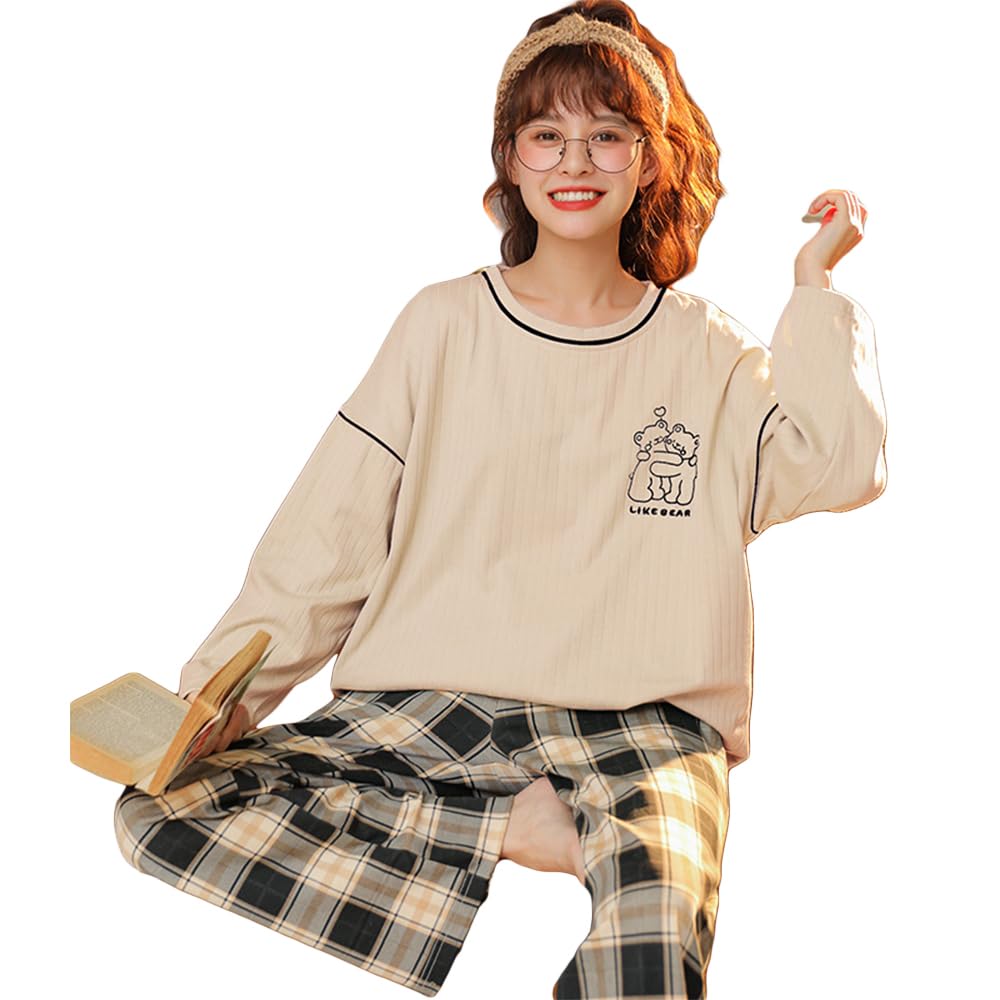 

Cute Pajamas and Loungewear Long Sleeves and Pants [FUPUONE] Set, (JP, Alphabet, M, 2350)