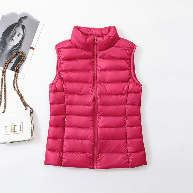 Women's Autumn and Winter Casual Warm Down Vest Inner Wear Solid Color Sleeveless Vest