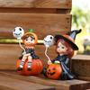 2pcs of Witch Sisters with Balloons Statues, Handcrafted Halloween Witch Decorations and Home Table Decorations, Festival Gifts