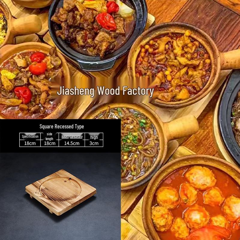 Anti-Scald Heat Insulation Mat: Clay Pot, Stone Pot, Teppanyaki Base, Wooden Charcoal Stove Tray for Commercial Use
