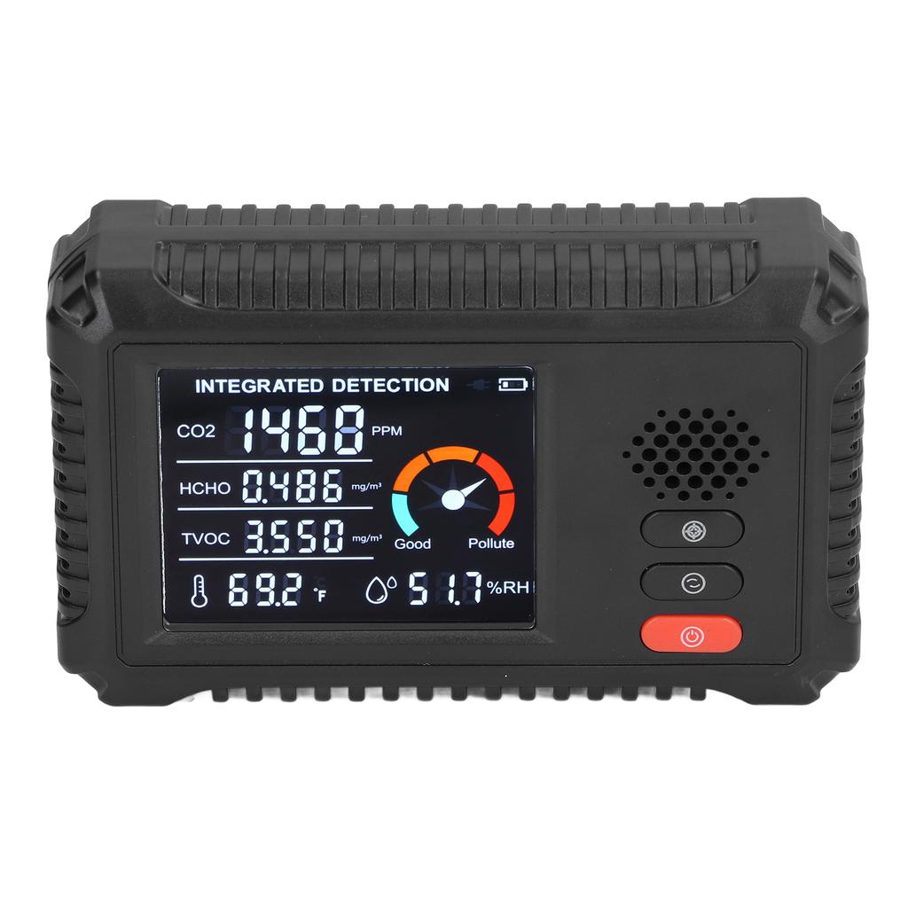 Air Quality Detector 5 in 1 Real Time Environmental Assessment Monitor for HCHO TVOC CO2