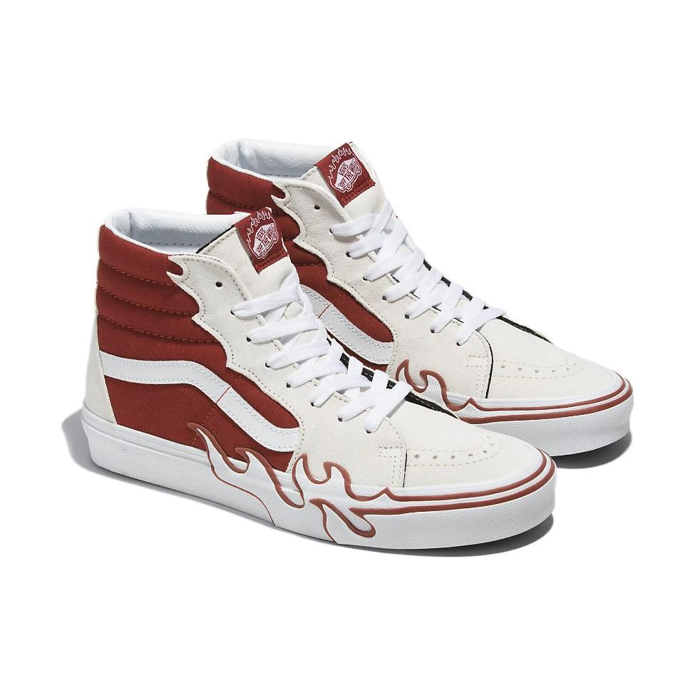 Vans Sk8-Hi Flame - White Tawny Port Unisex Sneakers Red True-White VN0005UJZHG