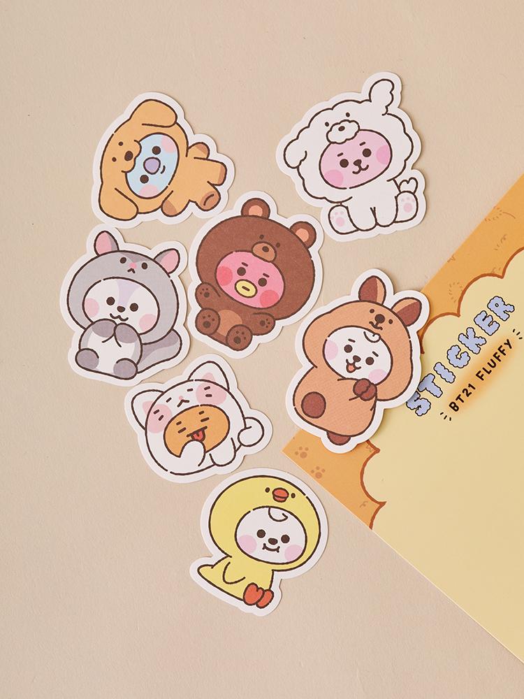 BT21 BABY Fluffy Sticker Pack Set (7-Pack)
