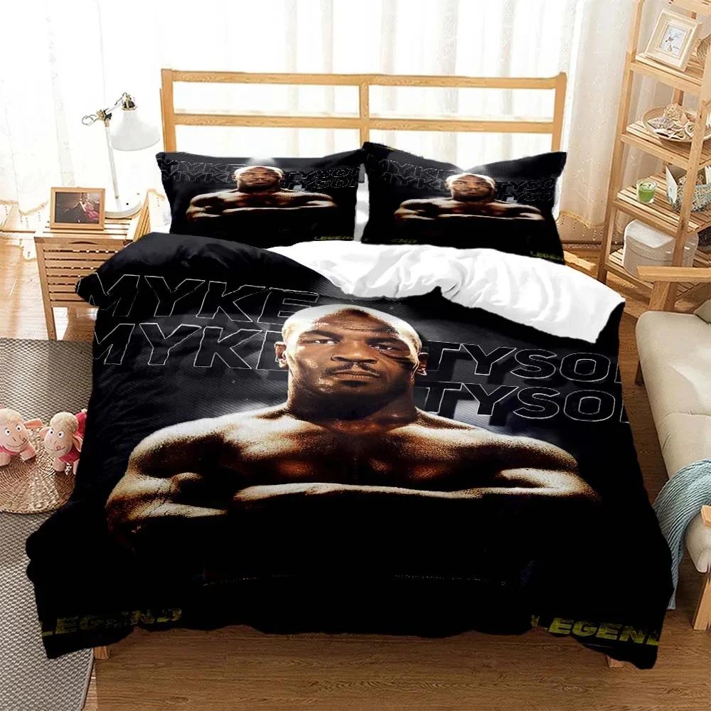 3D Print Mike Tyson Boxing Champion Bedding Set Boys Girls Twin Queen King Size Duvet Cover Pillowcase Bed Boys Adult Bedroom