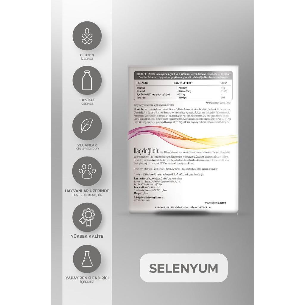 Ultra Selenium Aai Extract, Vitamin C And E, Selenium Containing Reinforcing Food 30 Tablets