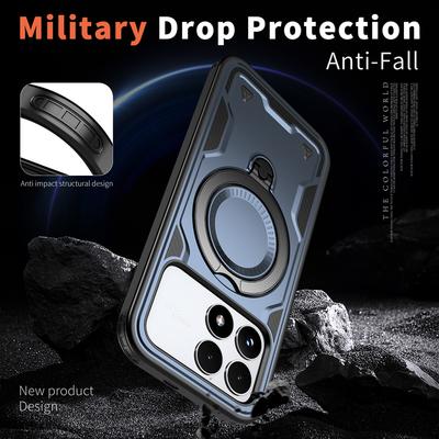 For Xiaomi POCO F8 Ultra F8 Pro Case Military Drop-proof Hard PC+TPU 360° Adjustable Ring Back Stand Cover for Poco F 8 Pro