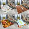 Yellow Flowers Flower On Black Background Non Slip Mat Area Rugs Floor Carpet for Kitchen Bedroom Living Room Decoration