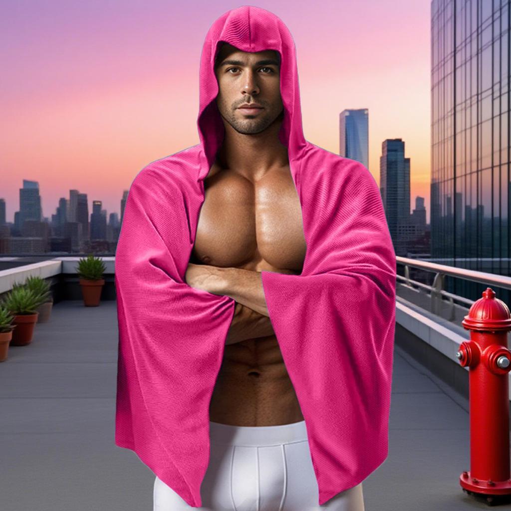 Hooded Towel Adult Shower Towel Wrap 55.12x23.62in Quick Drying UV Protection Water Absorption Cool Cloak For Spa Day Boat