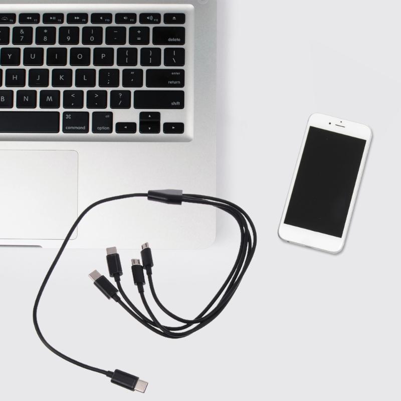 4-in-1 USB C To Multi Charging Cable USB C To Micro USB + Type C Universal Charger Cable for Phone Multiple Devices