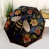 Colorful Bee & Floral Mandala  DecorUmbrella, Portable 3-Fold Compact Umbrella,Christmas Gift ES585
