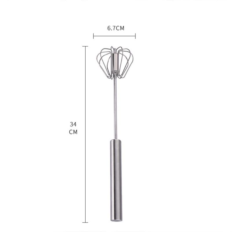

Венчик из нержавеющей стали Полуавтоматический ручной миксер для яиц Ручной миксер для крема Бытовой миксер для яичного белка с нажимной ручкой