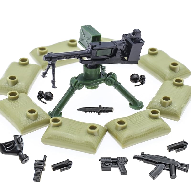 BrickBounty 106 Pcs Weapons - Machine Gun Rifle, Compatible with Major Brand Guns, Minifigure Add On -military Base Toys Soldier Police, World War Ii
