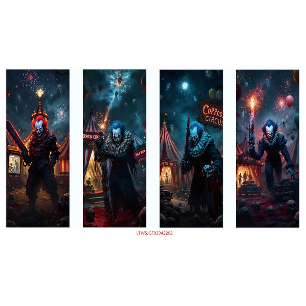 Halloween Horror Decoration Background Cloth, Haunted House Family Arrangement, Outdoor Door Curtain Hanging Cloth Vertical Poster