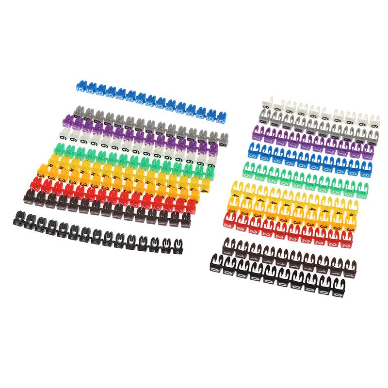 C-Typ 150 Stück Kabelmarkierer Etiketten Bunte Nummern-Tags Für 1,2-10mm Elektrokabel Effiziente Beschriftung Bürogebrauch